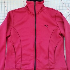 Puma Hoodie Sweatshirt Women's Size Large Hot Pink Zip-Up